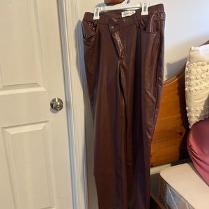 Abercrombie Vegan Leather Dad Pants